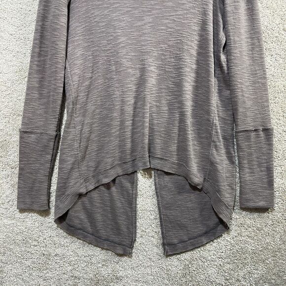 Free People Gray Tunic Women's XS Split Back Cowl Neck Long Sleeve Pullover Top - Picture 6 of 10